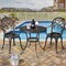 Costway 3PCS Patio Dining Set Aluminum Bistro Attached Removable Ice Bucket
